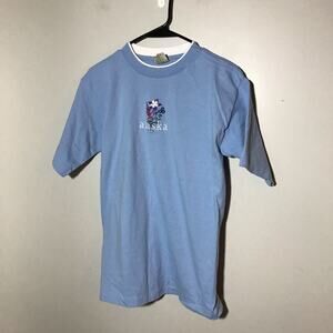 Vintage prairie mountain single stitch USA cotton Alaska tshirt embroidered